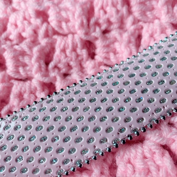 Vintage Y2K 90s baby pink glitter belt - Picture 3 of 3